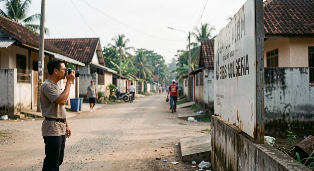 Membuat dokumentasi proyek yang mudah dicari kembali: representative view of nama lokasi with pengaturan kamera nearby